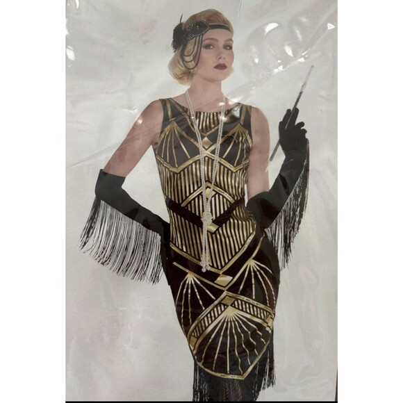 Roaring 20's Flapper‎ Costume Adult Medium Size 6-8 Halloween New In Package - Picture 3 of 6